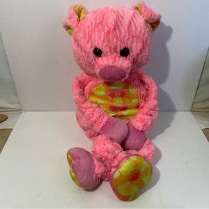Huge Soft Hugfun Pig Plush Stuffed Animal Stretchy Pink Textured Fur 35"